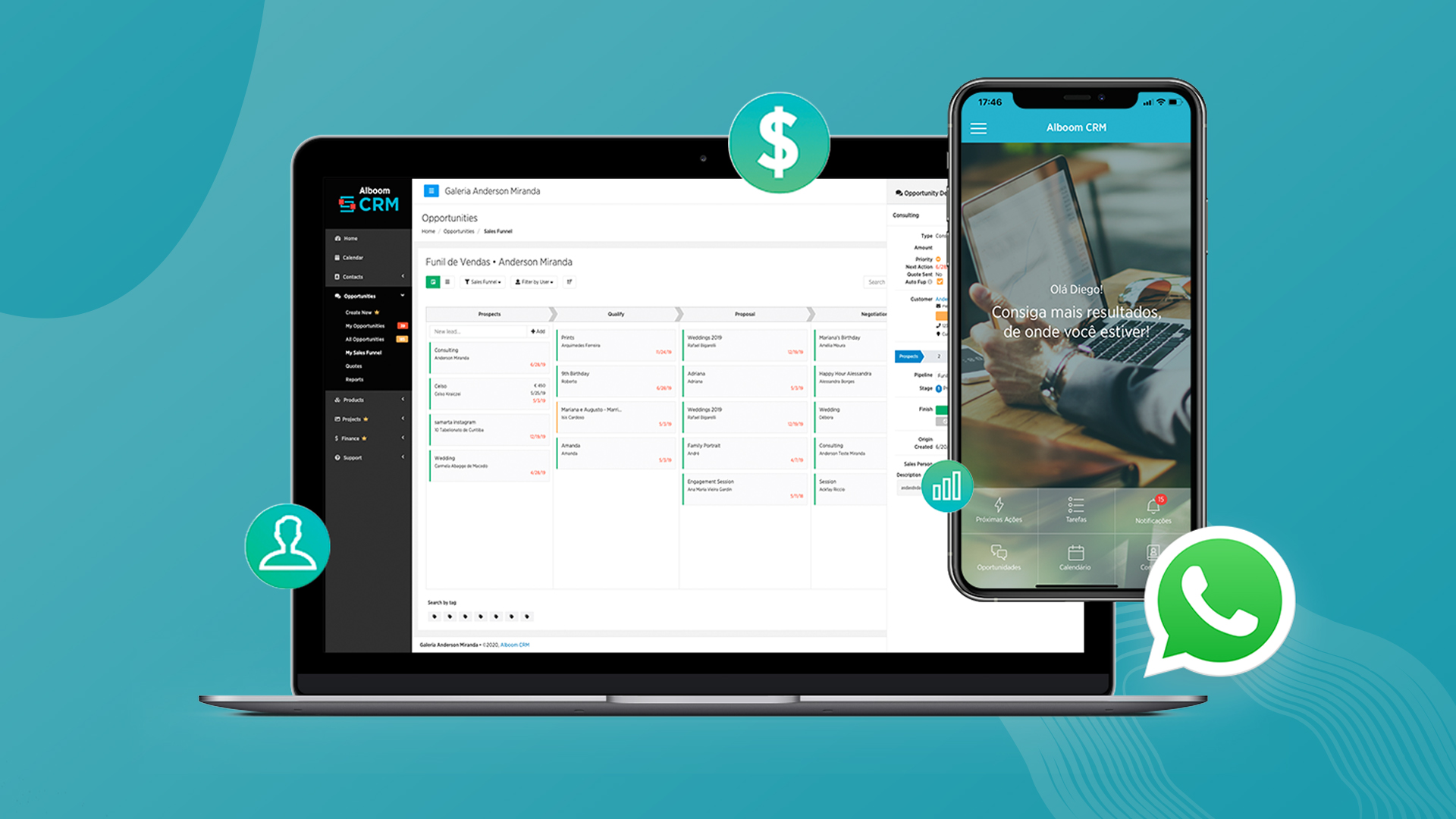 screenshot of Alboom CRM